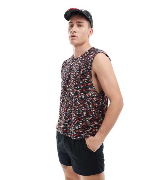 Weekday Isidor knitted vest in red space dye - view 1