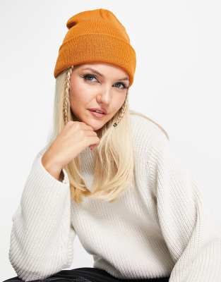 Weekday Ivy beanie in burnt orange