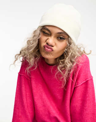 Weekday Weekday Ivy beanie in white