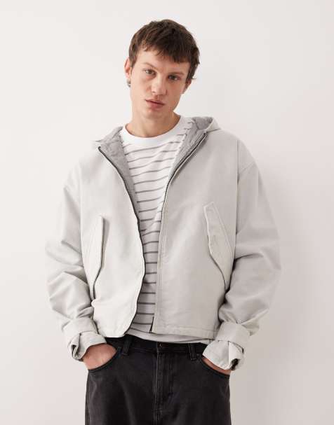 Weekday – Jacke in Hellgrau mit Kapuze - view 1