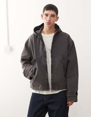 Weekday Jacket With Hood In Gray