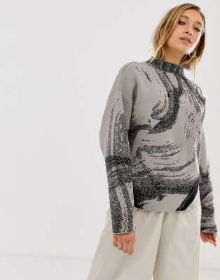 weekday flame jacquard sweater asos