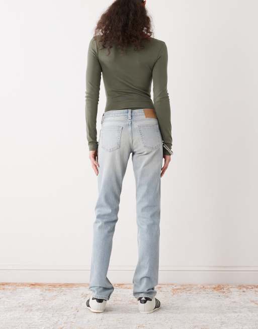 Weekday - Jean droit à taille mi-haute - Bleu clair délavé, 2 de 5