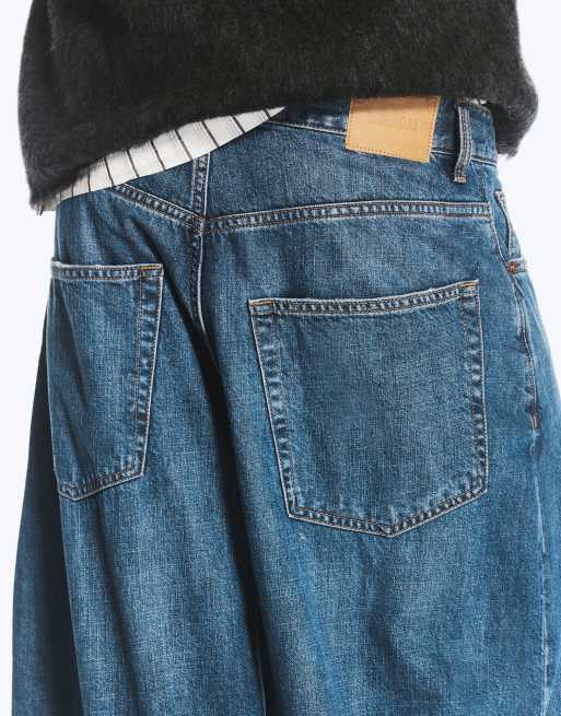 Weekday jean large baggy à entrejambe tombant avec détails usés en bleu, 5 de 5
