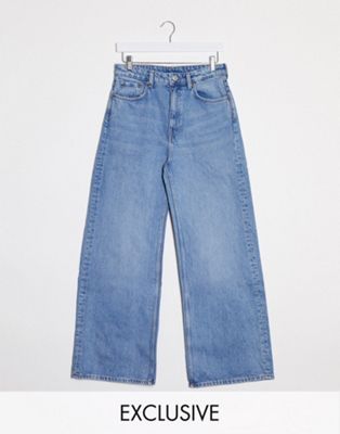 Jeans Weekday - Jean large en coton biologique - Bleu