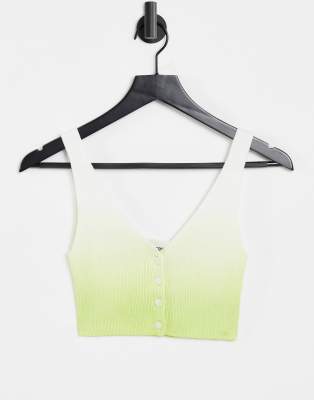 Weekday - Jeanette - Brassière in maglia di cotone gialla - YELLOW