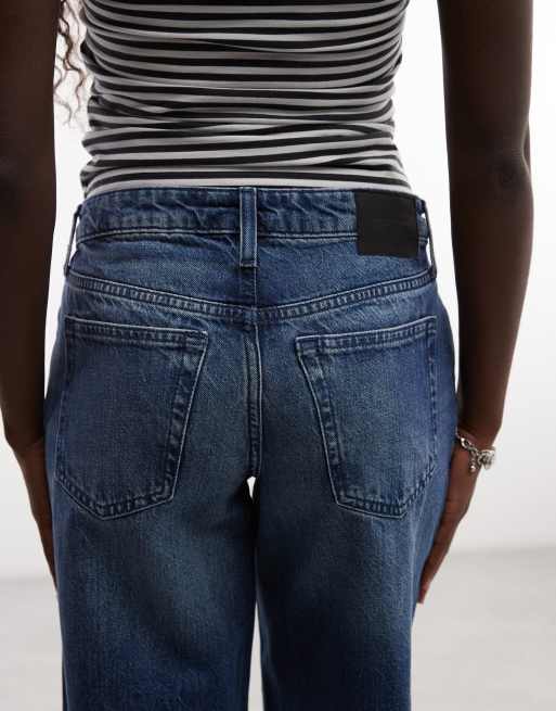 Weekday jeans baggy fit a vita bassa ampi in blu medio, 5 di 5