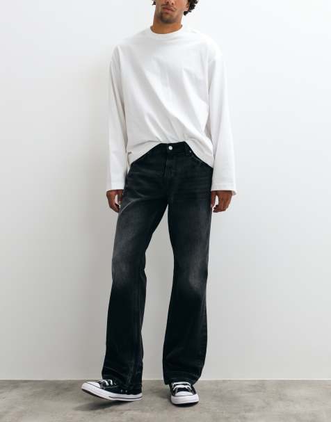 Weekday - Jeans bootcut dritti a vita bassa neri - view 1