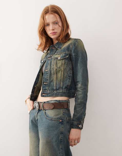 Weekday – Jeansjacke in Vintage-blauer Waschung - view 1