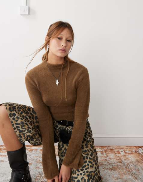 Weekday - Jenny - Pull en maille duveteuse - Marron - view 1