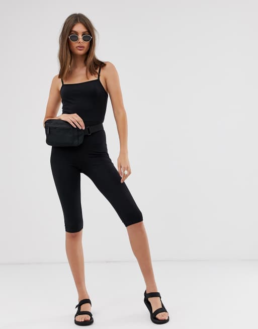 Weekday - Jersey bodycon-unitard in zwart | ASOS