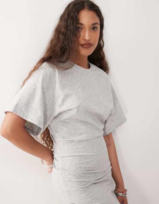 chinese dress ladies Bottega Veneta Belted Gown Gray Silk Jersey Size 40 Sleeveless Maxi Dr   Celebrity Owned