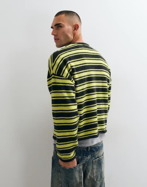Weekday jersey oversize de corte boxy a rayas verdes, 4 de 9