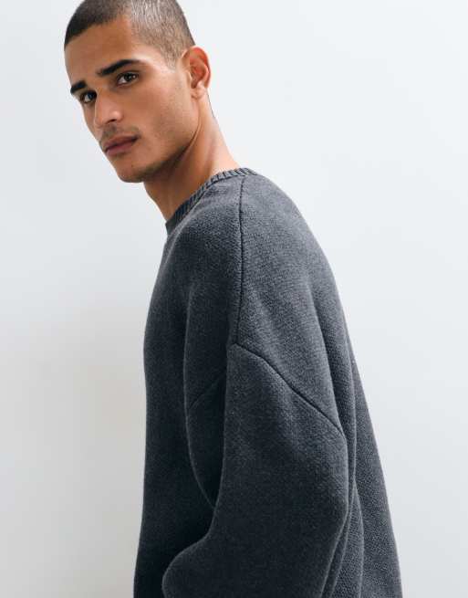 Weekday jersey oversize en gris oscuro jaspeado, 4 de 5