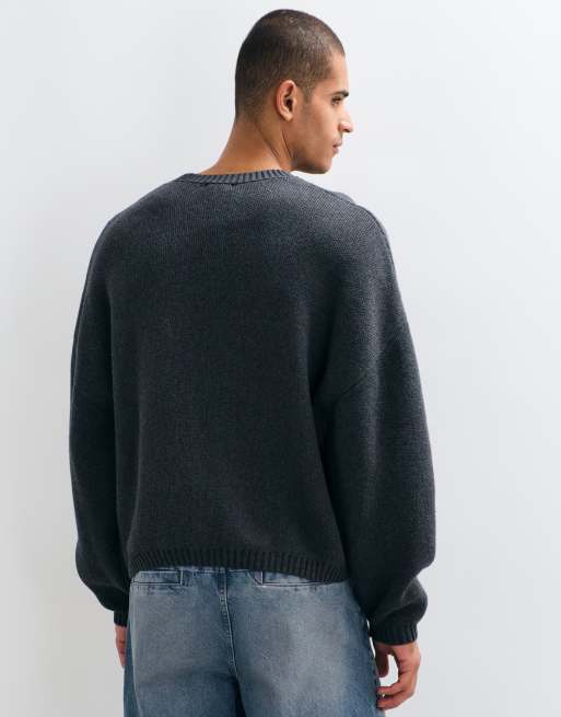 Weekday jersey oversize en gris oscuro jaspeado, 5 de 5
