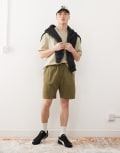 [Weekday] Weekday jersey shorts in khaki exclusive to ASOS-Green XS Khaki