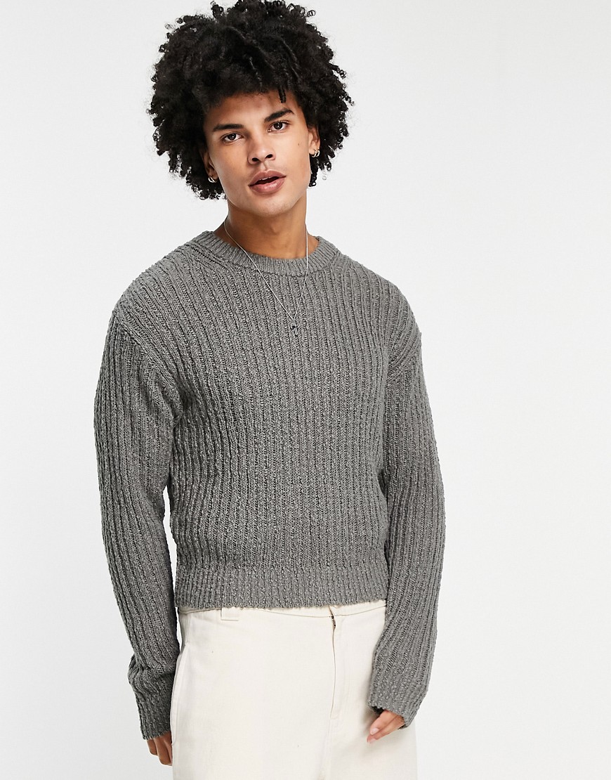 Weekday jesper knit sweater in gray