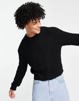 Weekday jesper knitted jumper in black