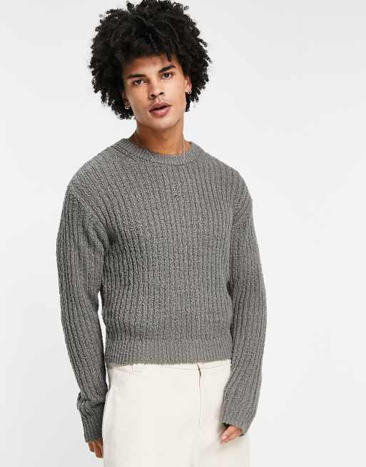 Grey knitted clearance jumper