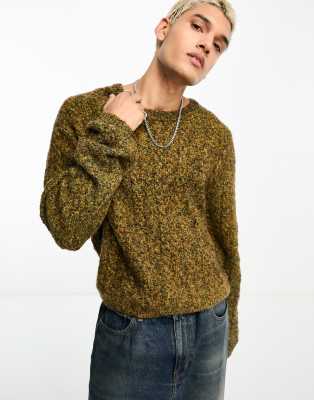 HUGO - Oversize-fit cable-knit sweater in a wool blend