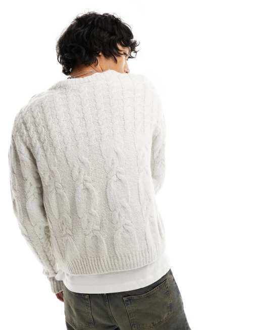 Weekday Jesper wool blend jumper in off white ASOS