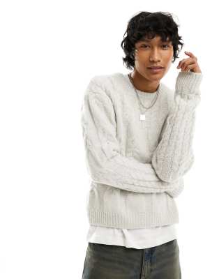 Weekday Jesper Wool Blend Sweater In Off-white