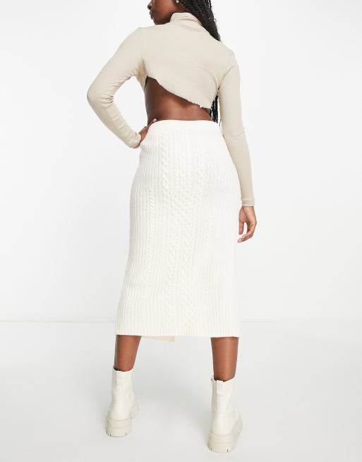 White midi fitted skirt sale