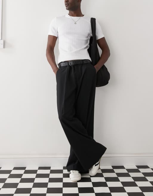 Weekday - Jimi - Elegante baggy broek met lage taille in zwart