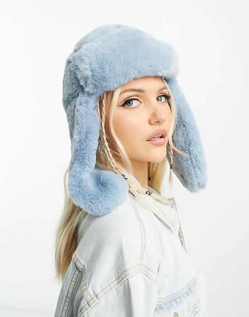 Floral Tie Dye Black Faux Fur Trapper Hat Floral Tie Dye Black Faux Fur Trapper Hat