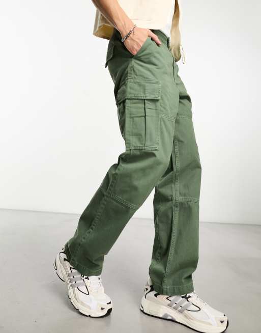 Weekday Joel relaxed cargo pants in khaki | ASOS