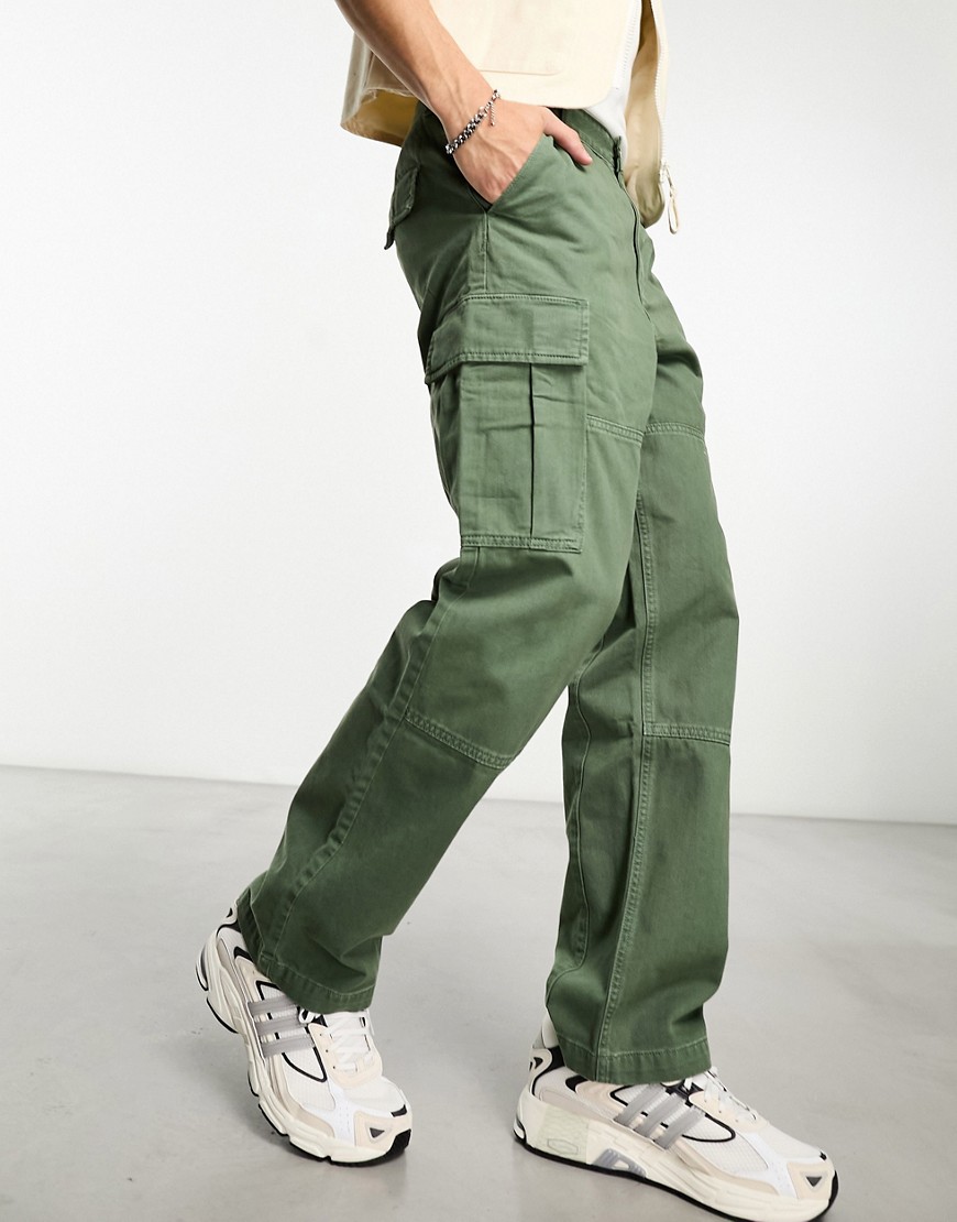 Weekday Joel relaxed cargo trousers in khaki-Brown