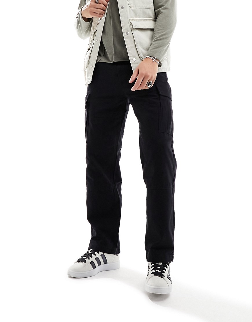 Weekday Joel relaxed fit cargo trousers in black