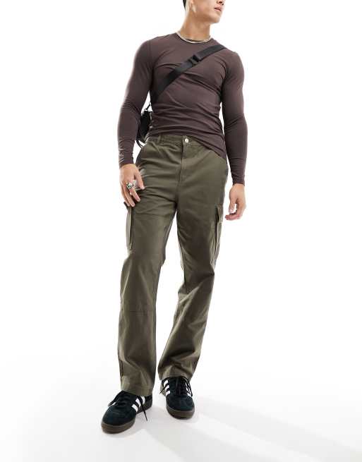 Khaki Loose Fit Cargo Pant