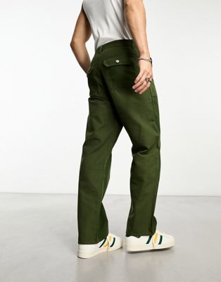 Weekday Joel workwear trousers in khaki