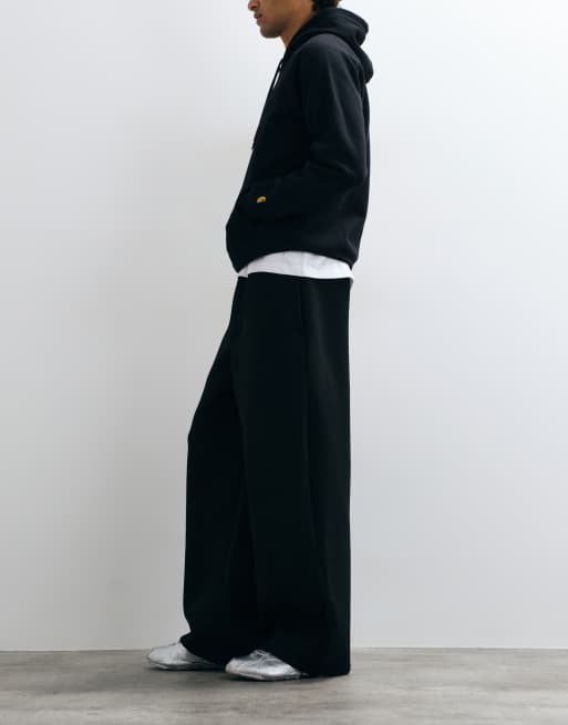 Weekday jogger in tessuto effetto scuba con gamba bombata e fondo elasticizzato nero, 2 di 5
