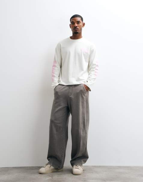 Weekday jogger oversize à jambes larges avec détail de couture en gris - view 1