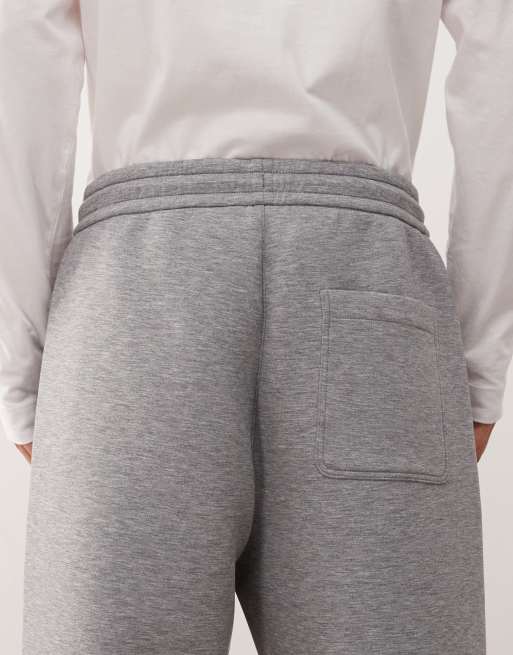 Weekday - Joggers a fondo ampio grigio mélange in tessuto effetto scuba, 5 di 5
