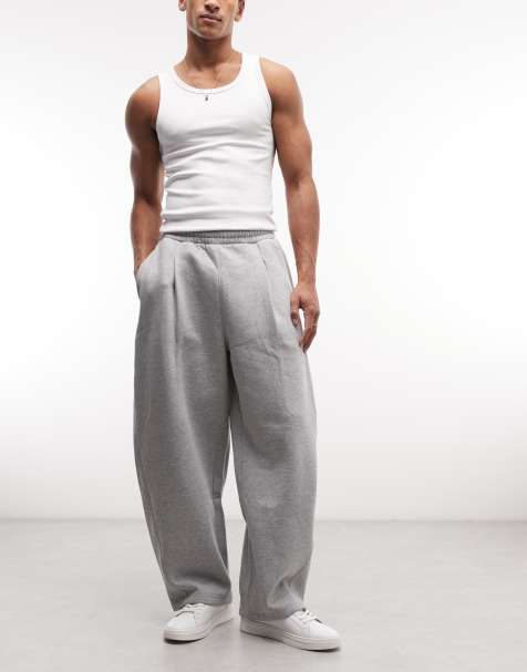 Weekday - Joggers bombati ampi a pieghe grigio mélange - view 1