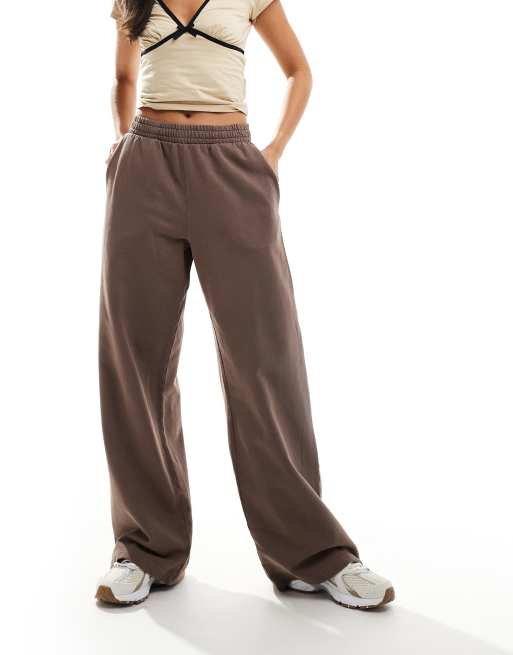 Weekday - Joggers larghi a fondo ampio color talpa