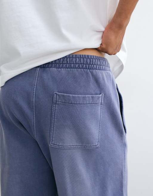 Weekday joggingbroek met wijde pijpen in gewassen blauw, 4 van 5