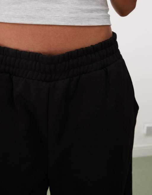 Weekday - Joggingbroek van zware jersey met wijde pijpen in zwart, 5 van 5