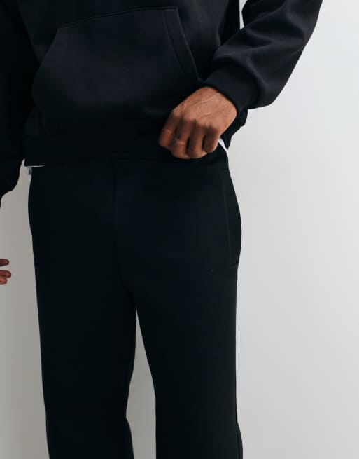 Weekday – Jogginghose in Schwarz mit weitem Bein, aus Stoff in Neoprenoptik, 2 von 5
