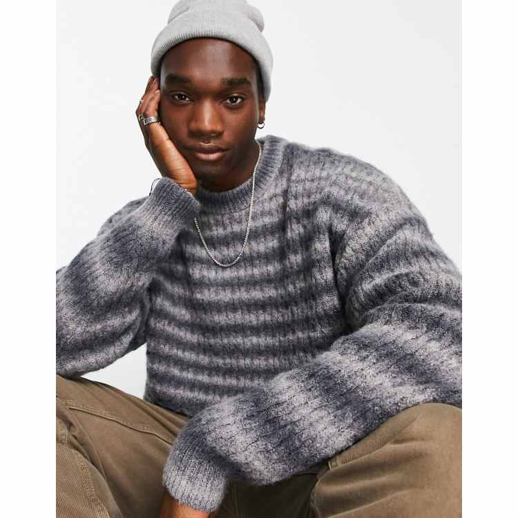 Gray striped sweater best sale