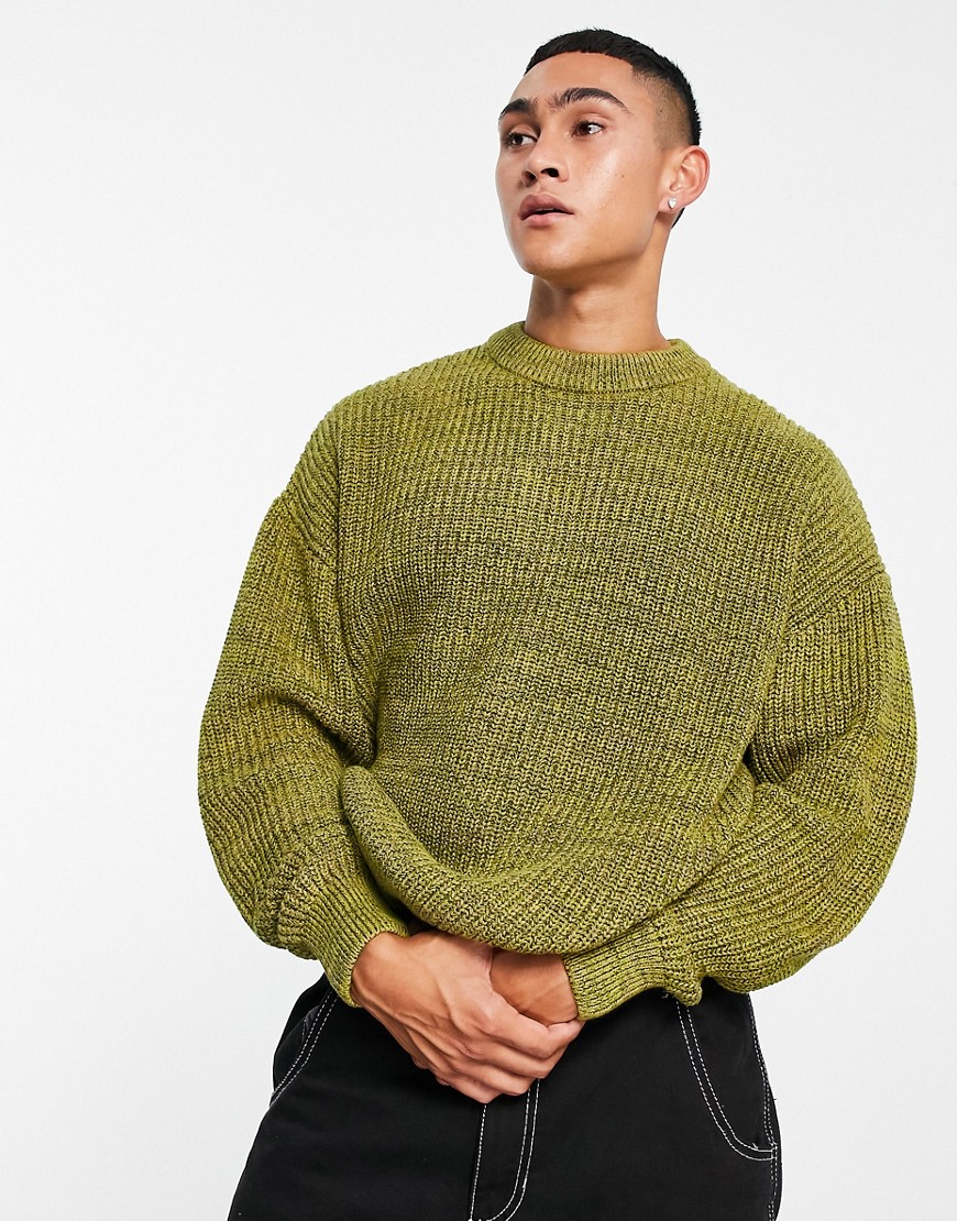 Weekday john oversized sweater in green space dye-Neutral