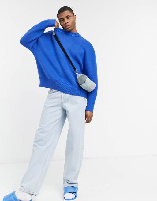 Weekday John Sweater in Blue | ASOS