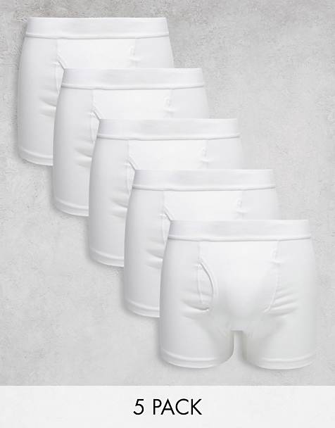 Confezione da 5 paia di boxer aderenti neri con fascia in vita e logo a contrasto Asos Uomo Abbigliamento Intimo Boxer shorts Boxer shorts aderenti 