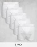 [Weekday] Weekday Johnny 5 pack boxers set in white XS WHITE