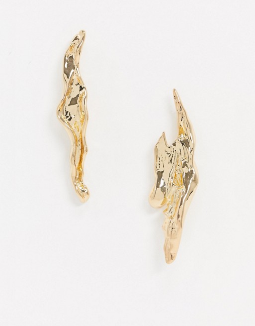 Weekday Josefin sculptural earrings in gold
