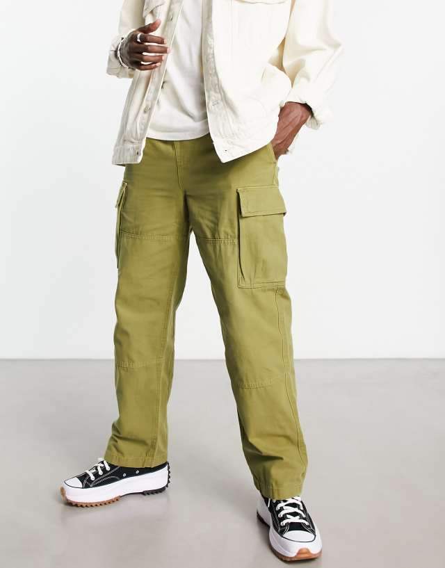 Weekday joshua cargo pants in khaki