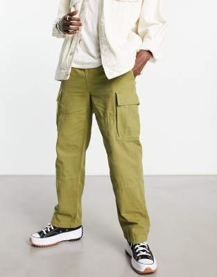 Weekday joshua cargo trouser in khaki - ASOS Price Checker